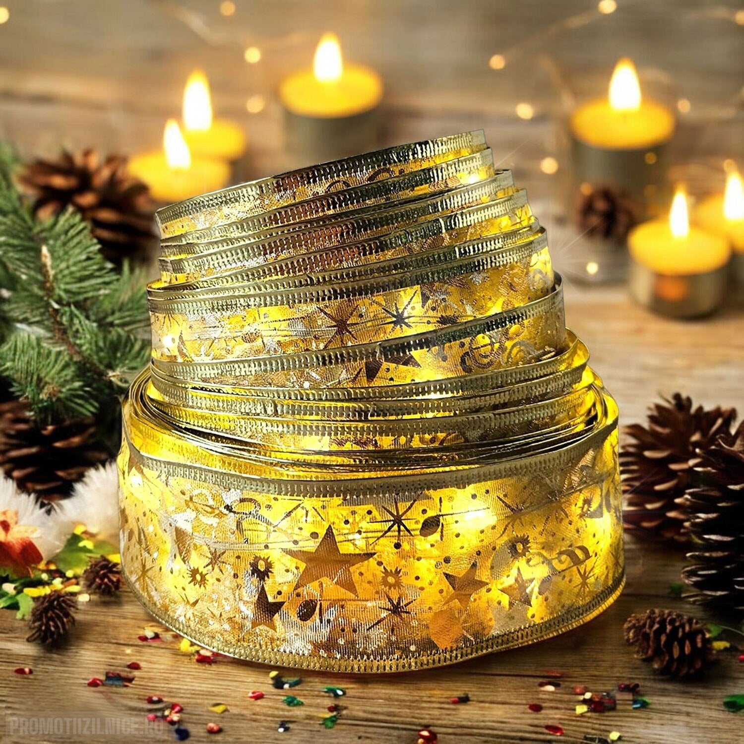 Set 2 x Banda luminoasa LED Craciun, 10m, 100 LED-uri, pentru decor casa si exterior