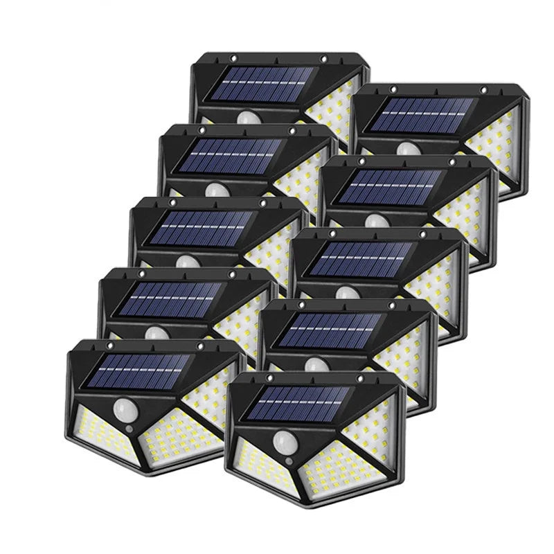 Set 10 Lampi Solare 100 LED-uri, Iluminare Puternica Exterior, 3 Modur ...