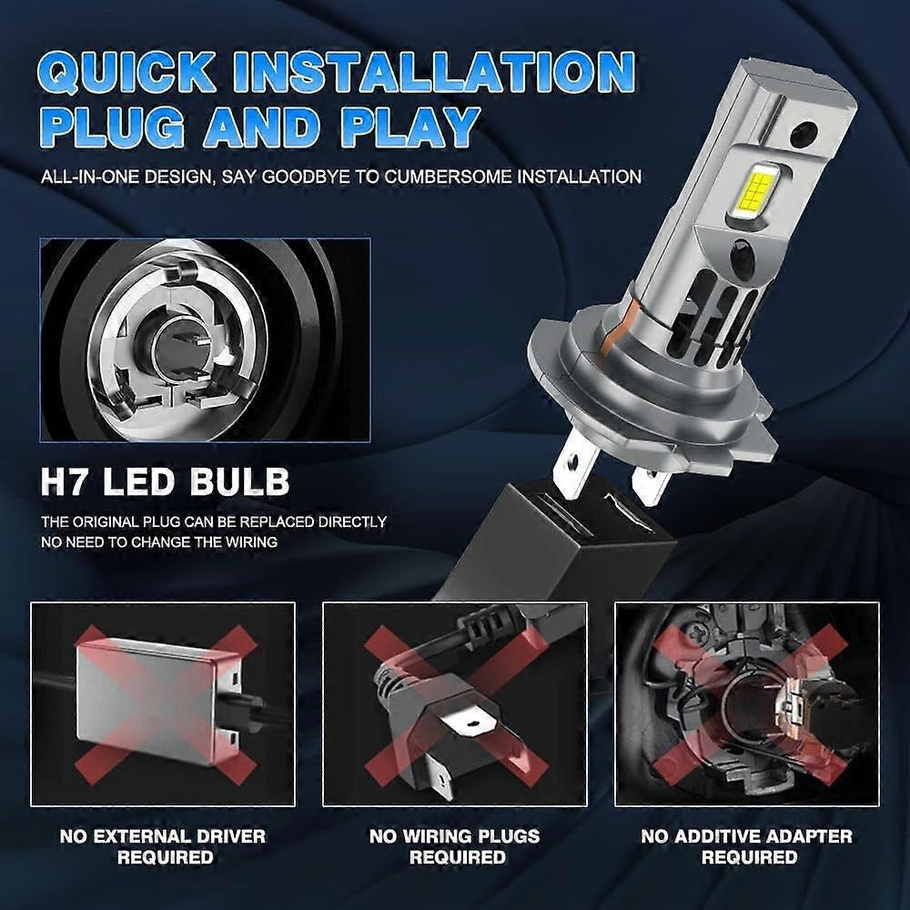 Set 2 Becuri H1, H7, H11, LED 90W, 18000 Lumen, 6500K, Instalare Plug and Play