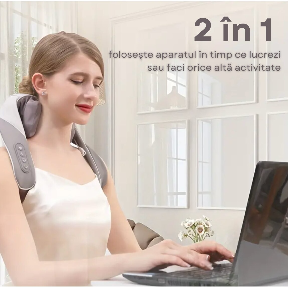 Aparat Profesional Masaj 4D cu Incalzire – Gat, Umeri, Spate, Lombar si Picioare