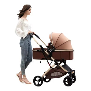 Carucior 2 în 1 - Model de Lux cu Peisaj Inalt - Pliabil cu Un Singur Buton - PromotiiZilnice