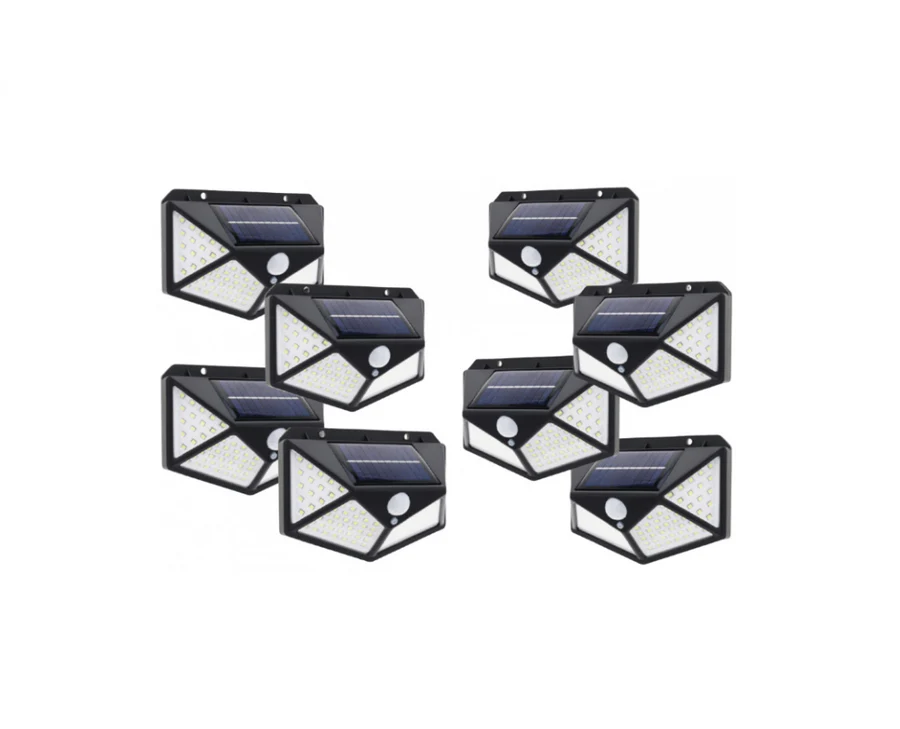 Set 8 Lampi solare 100 LED, cu senzor de miscare + Lanterna Cadou PromotiiZilnice