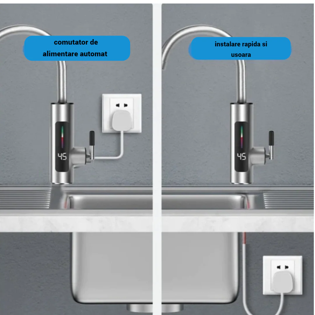 Robinet Electric Instant, Apa Calda, 3000W, IPX4, Rotire 360° - PromotiiZilnice