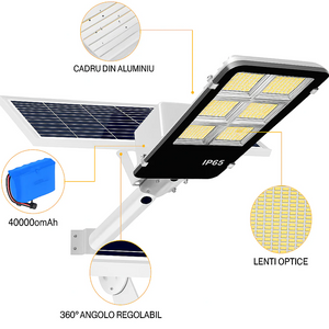 Lampa Solara Exterior Jortan 400W cu Senzor Miscare si Telecomanda PromotiiZilnice