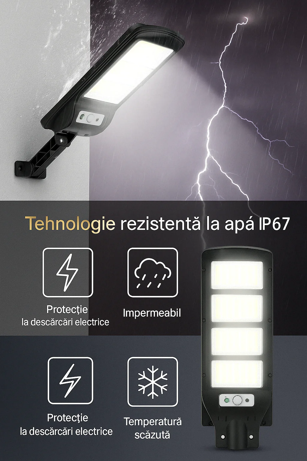 Set 2 Lampi Solare, Jortan, 100W, 160 LED COB, Senzor Miscare - PromotiiZilnice