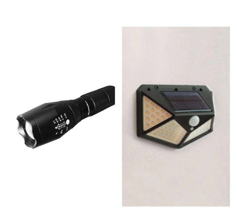 Set 8 Lampi solare 100 LED, cu senzor de miscare + Lanterna Cadou PromotiiZilnice