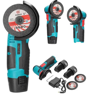 Mini Polizor unghiular portabil cu 2 acumulatori si 2 discuri, 48V, 500W - PromotiiZilnice