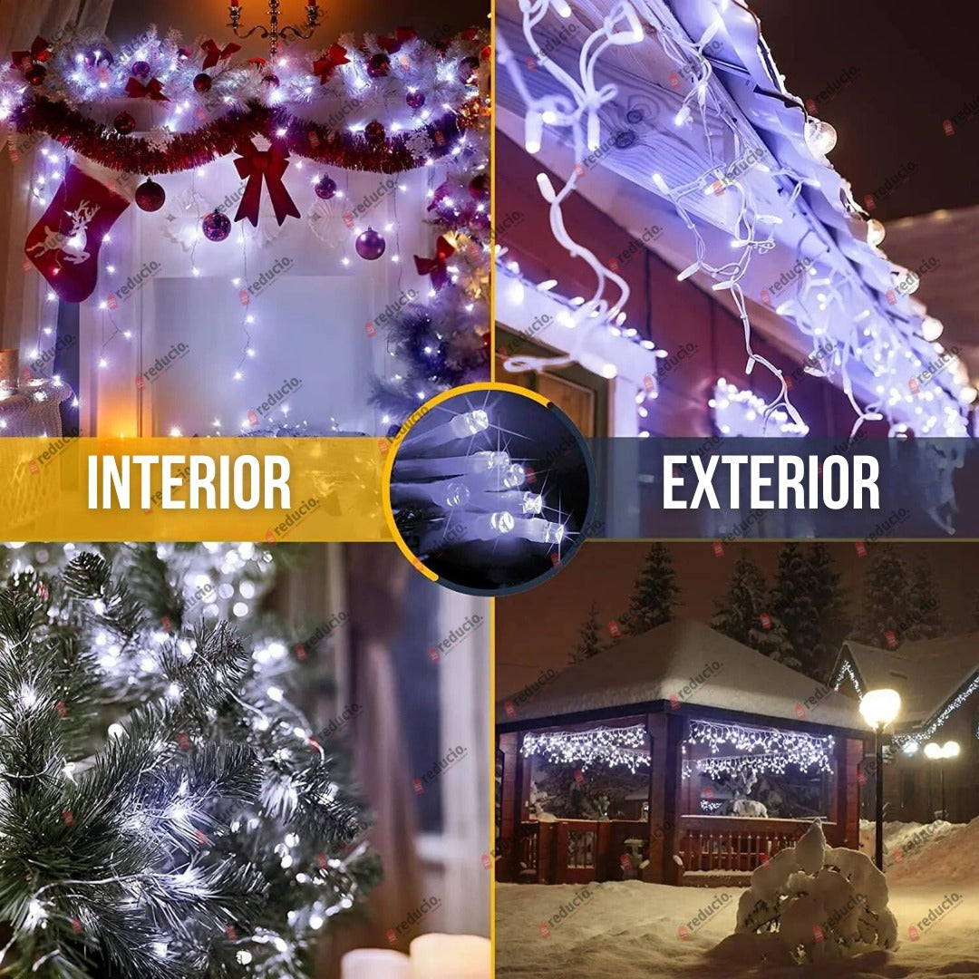 Set 3 Instalații Franjuri LED 3 x 12 m (36 m), Alb Rece, Alb Cald, Albastru, Multicolor - PromotiiZilnice