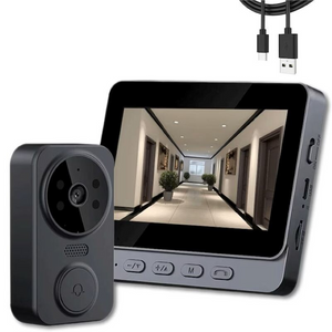 Videointerfon Inteligent cu Ecran 4.3” – Cameră HD 1080P, Comunicare Bidirecțională, Vedere Nocturnă, Baterie Reîncărcabilă - PromotiiZilnice