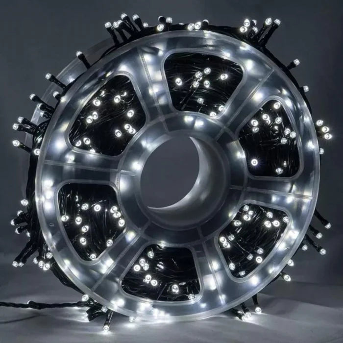 Set 2 x Instalatie Liniara Rola 50 m, Interior/Exterior , 300 LED-uri, Alb Rece, Albastru PromotiiZilnice