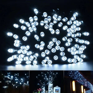 Instalatie solara pentru exterior IP44, 100m, liniara, alb rece - PromotiiZilnice