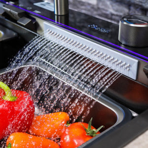 Chiuveta Bucătărie Multifuncțională cu LED – Inox Premium, Gri Închis, 75x45 cm – Puterea Tehnologiei și Designului în Bucătăria Ta PromotiiZilnice