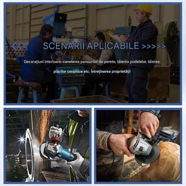 Set portabil 2 în 1: Mașină de găurit de 48 V și polizor unghiular de 10.000 RPM cu baterii, discuri de tăiere și accesorii - PromotiiZilnice