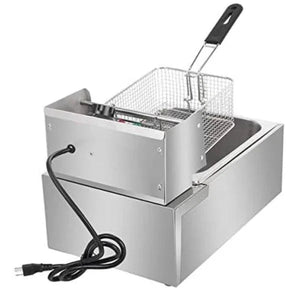 Friteuza Electrica Profesionala 6L, Inox, 2500W – Termostat Reglabil, Capac Antistropire, Usor de Curatat PromotiiZilnice