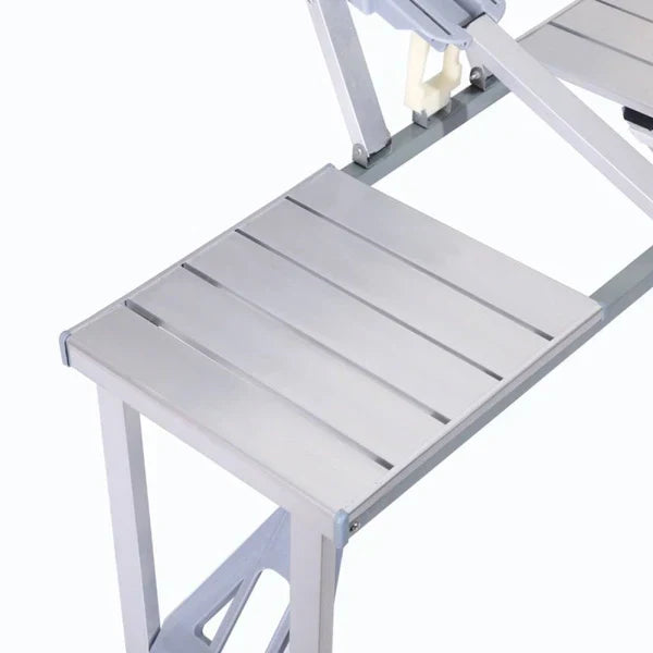 Set Masa pliabila Picnic tip Geamantan cu 4 Scaune din Aluminiu - PromotiiZilnice