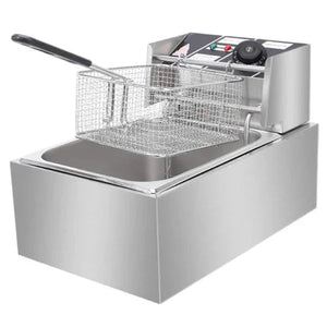 Friteuza Electrica Profesionala 6L, Inox, 2500W – Termostat Reglabil, Capac Antistropire, Usor de Curatat PromotiiZilnice