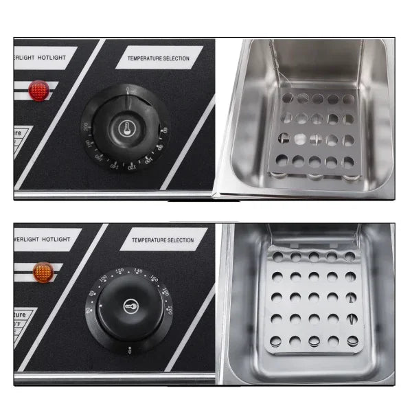 Friteuza Electrica Profesionala 6L, Inox, 2500W – Termostat Reglabil, Capac Antistropire, Usor de Curatat PromotiiZilnice